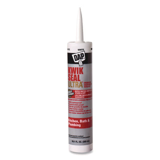 DAP® KWIK SEAL ULTRA Premium Siliconized Sealant, 10.1 oz Tube, Gloss White (DAP7079818897)