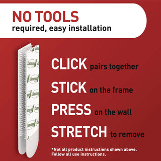 Command™ Picture Hanging Strips, Large, Removable, Holds up to 16 lbs per 4 Pairs, 20 Strip Pairs/Pack (MMM17206BLK20NA)