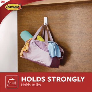 Command™ X-Large Utility Hooks, Plastic, White, 10 lb Capacity, 2 Hooks and 6 Strips/Pack (MMM170102ES)