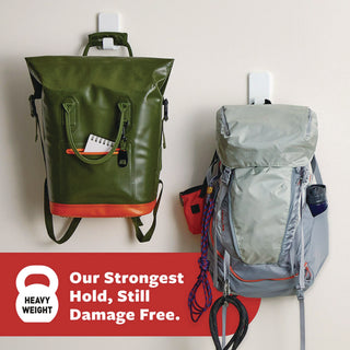 Command™ X-large Utility Hooks, Plastic, White, 15 lb Capacity, 2 Hooks and 8 Strips/Pack (MMM170112ES)