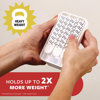 Command™ X-large Utility Hooks, Plastic, White, 15 lb Capacity, 2 Hooks and 8 Strips/Pack (MMM170112ES)