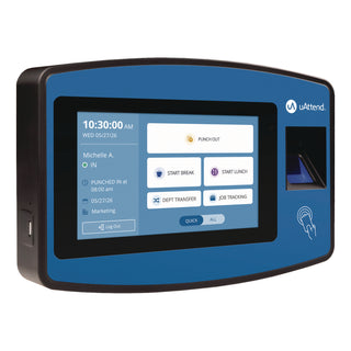 uAttend™ Biometric Fingerprint Touch Tablet Time Clock System, Unlimited Employees, Black/Blue (PPZ2500)