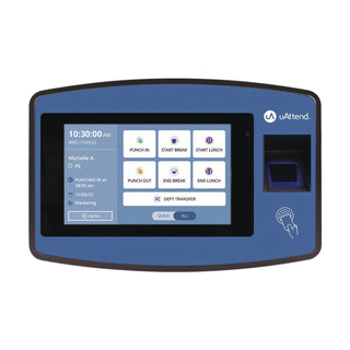 uAttend™ Biometric Fingerprint Touch Tablet Time Clock System, Unlimited Employees, Black/Blue (PPZ2500)