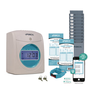 uPunch™ Digital Auto-Align Punch Time Clock Bundle, White (PPZSB1200)