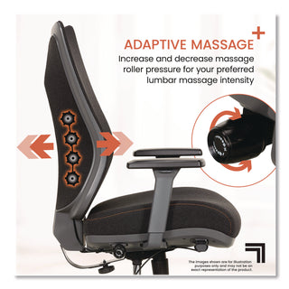 Sharper Image® Revive Shiatsu Ergonomic Mesh Swivel Massage Chair, Supports Up to 275 lbs, 19.75" to 22.75" Seat Height, Black Seat/Back (SBI60097BLK)