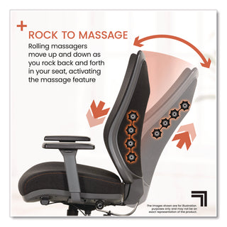 Sharper Image® Revive Shiatsu Ergonomic Mesh Swivel Massage Chair, Supports Up to 275 lbs, 19.75" to 22.75" Seat Height, Black Seat/Back (SBI60097BLK)