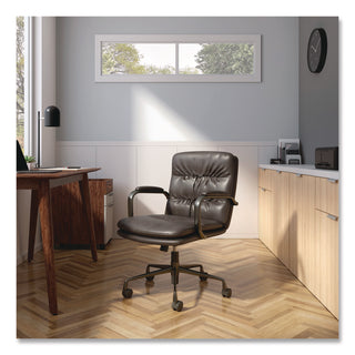 Union & Scale™ Industria 3-40C Bonded Leather Swivel Manager Chair, Supports Up to 275 lbs, 18.31" to 22.05" Seat Height, Gray Seat/Back (UOSUN61643CC)