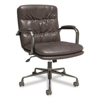 Union & Scale™ Industria 3-40C Bonded Leather Swivel Manager Chair, Supports Up to 275 lbs, 18.31" to 22.05" Seat Height, Gray Seat/Back (UOSUN61643CC)