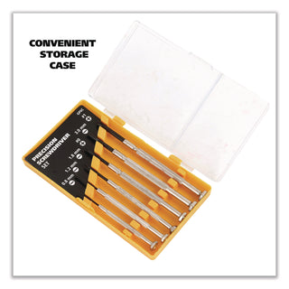 Great Neck® Precision Screwdriver Set, Six-Piece, Phillips/Slotted, Assorted Lengths, Polished Steel Handles (GNSGP6C)