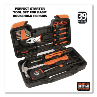 Great Neck® Homeowner's 39-Piece Tool Set, 12.38" x 3" x 7.25" Carry Case (GNS73802)