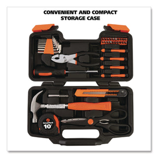 Great Neck® Homeowner's 39-Piece Tool Set, 12.38" x 3" x 7.25" Carry Case (GNS73802)