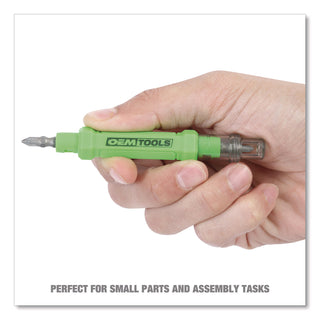 OEMTOOLS® 6-Way Pen-Style Screw/Nut Driver, Phillips/Slotted Bits, Metric Sockets, 5.38" Long, Black/Green, Green/Clear, 4/Pack (GNS22537)