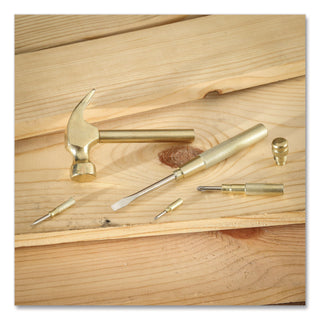 Great Neck® 5-in-1 Carpenter's Hammer with Nesting Handle Containing Four Screwdrivers, 6.5" Long Gold Handle (GNS19006)