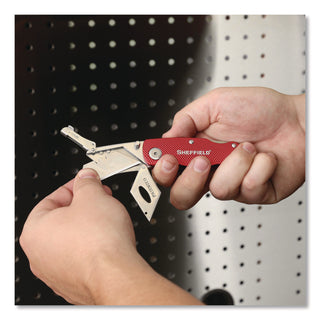 Sheffield Quick Change Lock Back Utility Knife, 1.25" Blade, 3.5" Aluminum Handle, Red (GNS12614)