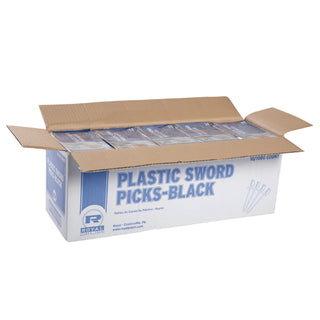 AmerCareRoyal® Sword Picks, Plastic, 6", Black, 1,000/Box, 10 Boxes/Carton (RPPRP147BK)