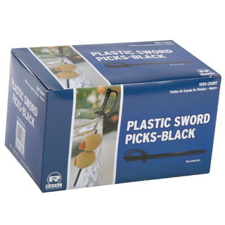 AmerCareRoyal® Sword Picks, Plastic, 6", Black, 1,000/Box, 10 Boxes/Carton (RPPRP147BK)