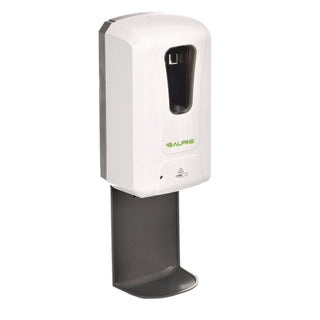 Alpine Industries Wall Mount Automatic Foam Hand Sanitizer Soap Dispenser with Drip Tray, 40 oz, 4.48 x 6 x 18.1, White (ALHALP430FT)