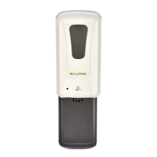 Alpine Industries Wall Mount Automatic Foam Hand Sanitizer Soap Dispenser with Drip Tray, 40 oz, 4.48 x 6 x 18.1, White (ALHALP430FT)