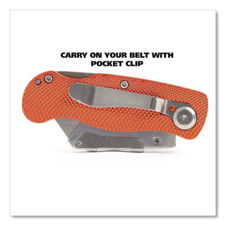 Great Neck® Quick Change Lock Back Utility Knife, 3.5" Aluminum Handle, Orange (GNS74201)