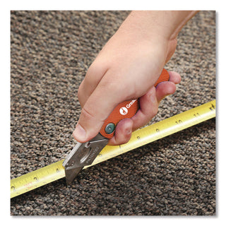 Great Neck® Quick Change Lock Back Utility Knife, 3.5" Aluminum Handle, Orange (GNS74201)