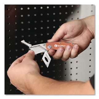 Great Neck® Quick Change Lock Back Utility Knife, 3.5" Aluminum Handle, Orange (GNS74201)
