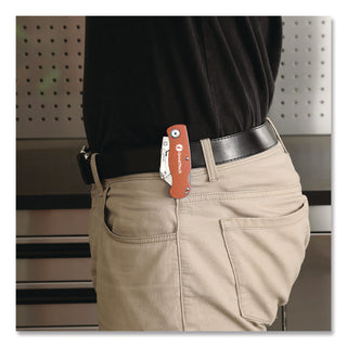 Great Neck® Quick Change Lock Back Utility Knife, 3.5" Aluminum Handle, Orange (GNS74201)