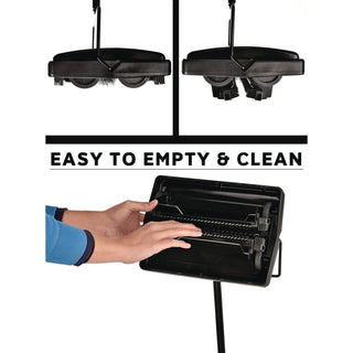 Alpine Industries Manual Triple Brush Carpet and Floor Sweeper, 42.5" Handle, Black (ALHALP469BLKNEW)