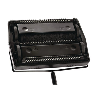 Alpine Industries Manual Triple Brush Carpet and Floor Sweeper, 42.5" Handle, Black (ALHALP469BLKNEW)