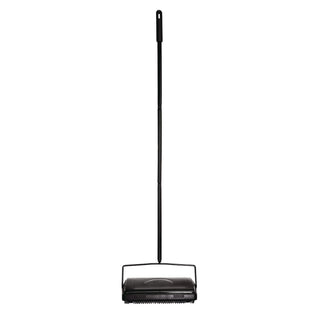 Alpine Industries Manual Triple Brush Carpet and Floor Sweeper, 42.5" Handle, Black (ALHALP469BLKNEW)