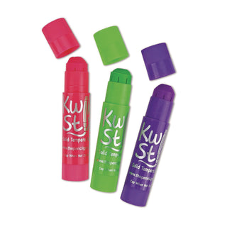TPG Creations™ Kwik Stick Tempera Paint, 3.5", Assorted Neon Colors, 72/Pack, 3 Packs/Carton (TPG62603)
