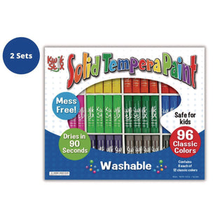 TPG Creations™ Kwik Stix Tempera Paint Set, 12 Assorted Colors, 96/Pack, 2 Packs/Carton (TPG69602)