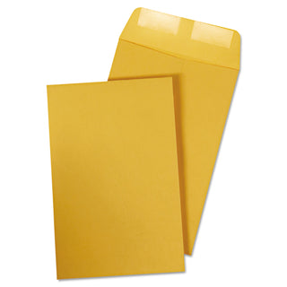 Quality Park™ Catalog Envelope, 28 lb Bond Weight Kraft, #1, Square Flap, Gummed Closure, 6 x 9, Brown Kraft, 100/Box (QUA40767)