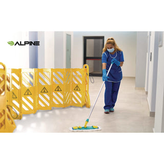 Alpine Industries Expandable Portable Fence Barrier Safety Barricade, Plastic, 1.97 x 153.54 x 39.76, Yellow (ALHALP499BAR)