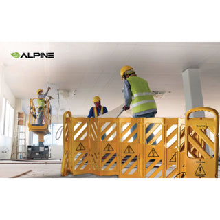 Alpine Industries Expandable Portable Fence Barrier Safety Barricade, Plastic, 1.97 x 153.54 x 39.76, Yellow (ALHALP499BAR)