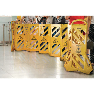Alpine Industries Expandable Portable Fence Barrier Safety Barricade, Plastic, 1.97 x 153.54 x 39.76, Yellow (ALHALP499BAR)