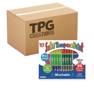 TPG Creations™ Kwik Stix Tempera Paint Set, 12 Assorted Colors, 96/Pack, 2 Packs/Carton (TPG69602)