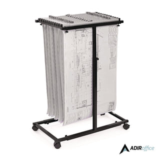 AdirOffice Blueprint Storage Cabinet Steel Vertical Plan Center, Assorted Document Sizes,15" x 27" to 47.25" x 32.5" to 57", Black (ALHI614BLK)