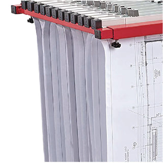 AdirOffice Blueprint Storage Cabinet Steel Vertical Plan Center, Assorted Document Sizes, 15" x 27" to 47.25" x 32.5" to 57", Red (ALHI614RED)