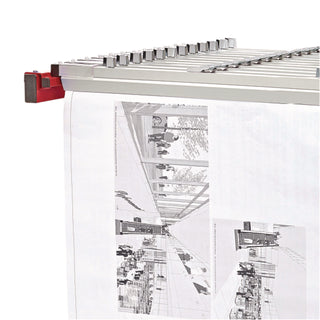 AdirOffice Expandable Blueprint Storage Cabinet Mobile Plan Center, Assorted Document Sizes, 20.5" x 28" to 46.5" x 50.75", Red (ALHI615RED)