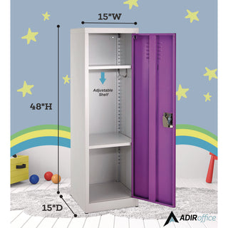 AdirOffice Steel Storage Locker, 1 Compartment, 15 x 15 x 48, Purple (ALHI62901PUR)