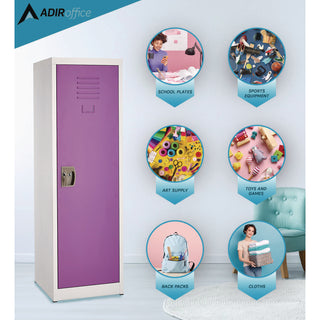 AdirOffice Steel Storage Locker, 1 Compartment, 15 x 15 x 48, Purple (ALHI62901PUR)