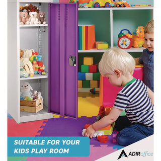 AdirOffice Steel Storage Locker, 1 Compartment, 15 x 15 x 48, Purple (ALHI62901PUR)