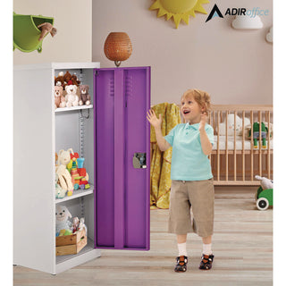 AdirOffice Steel Storage Locker, 1 Compartment, 15 x 15 x 48, Purple (ALHI62901PUR)