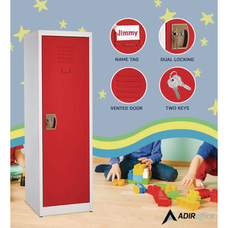 AdirOffice Steel Storage Locker, 1 Compartment, 15 x 15 x 48, Red (ALHI62901RED)