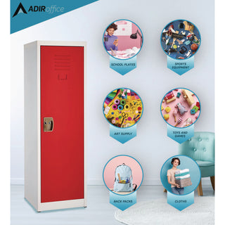 AdirOffice Steel Storage Locker, 1 Compartment, 15 x 15 x 48, Red (ALHI62901RED)