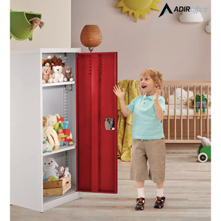 AdirOffice Steel Storage Locker, 1 Compartment, 15 x 15 x 48, Red (ALHI62901RED)
