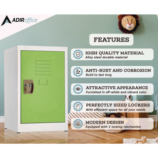 AdirOffice Steel Storage Locker, 1 Compartment, 15 x 15 x 24, Green (ALHI62902GRN)