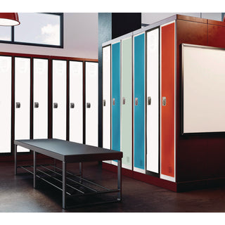 AdirOffice Steel Storage Locker, 1 Compartment, 12 x 12 x 72, Black Body/White Doors (ALHI629201BW)