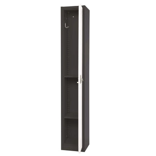 AdirOffice Steel Storage Locker, 1 Compartment, 12 x 12 x 72, Black Body/White Doors (ALHI629201BW)
