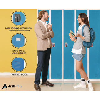 AdirOffice Steel Storage Locker, 1 Compartment, 12 x 12 x 72, Blue (ALHI629201BLU)